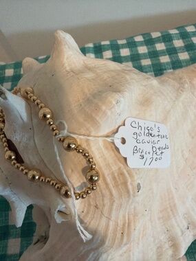 Chico’s gold tone caviar beaded stretch bracelet